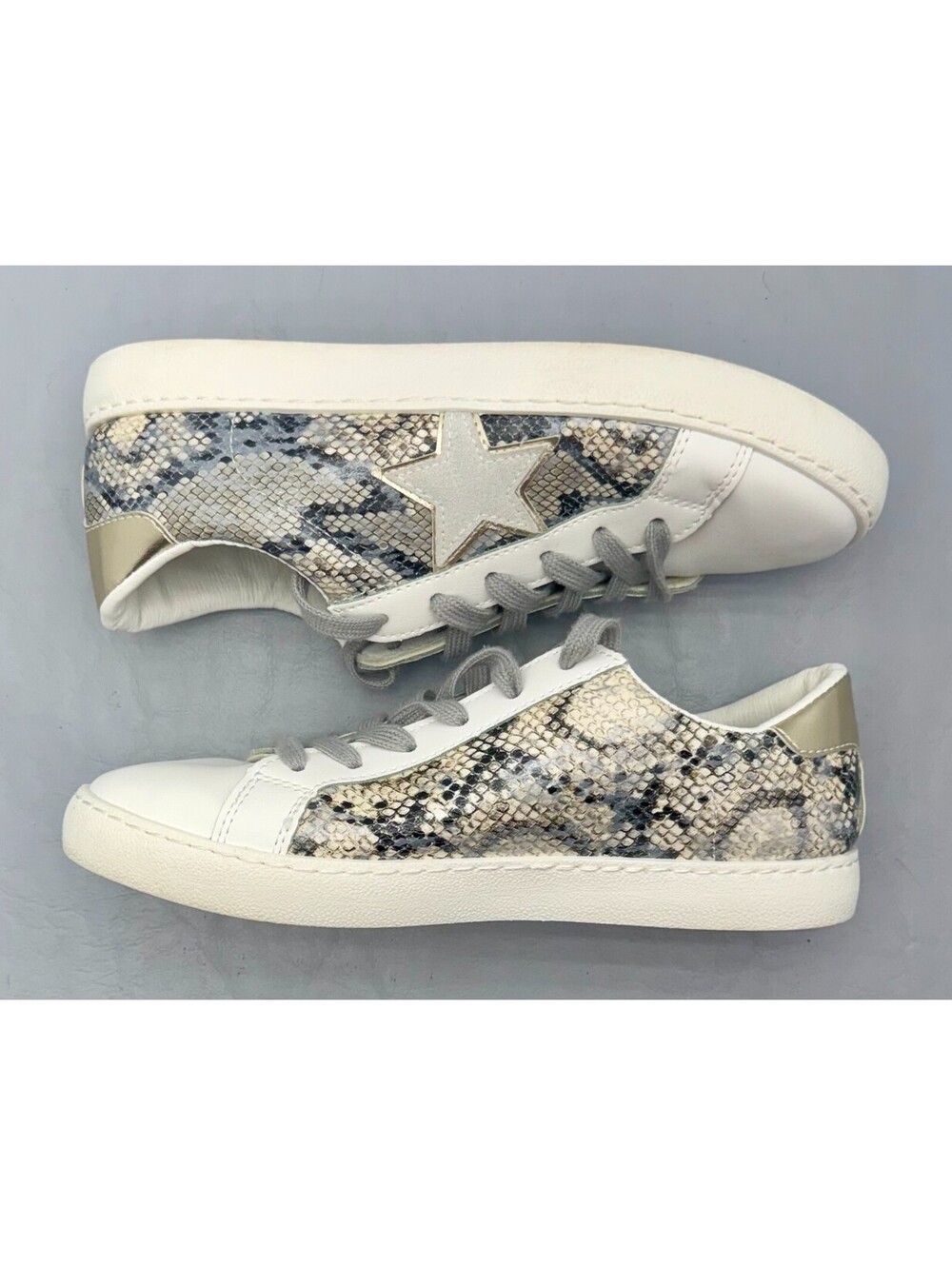 Women's Vintage Havana Bianca Gold Snake Sneakers Size 6.5 Great Shape